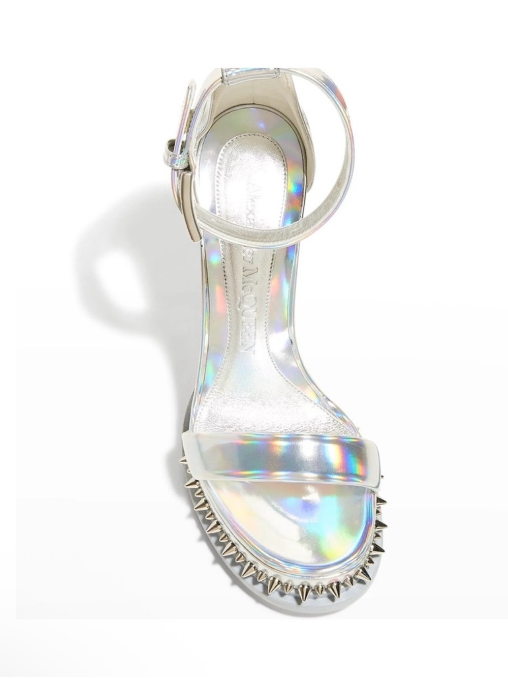 *NWBT*Alexander McQueen iridescent faux leather sandals SIZE: 6 1/2 - Picture 5 of 10